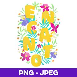 disney encanto flower arrangement logo v2 , png design, png instant download
