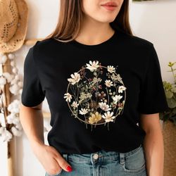 flower shirt svg png, gift for her, flower shirt aesthetic, floral graphic tee, wild flower shirt