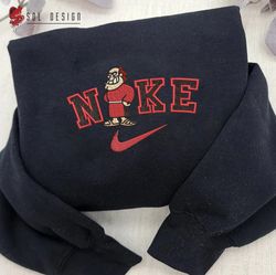 Nike Saint Francis Red Flash Embroidered Crewneck, NCAA Embroidered Sweater, NCAA Saint Francis Hoodies, Unisex Shirt