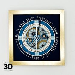 3d clock svg - shadow box svg - for cricut - for silhouette