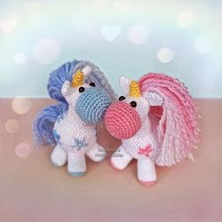 magical unicorn, soft toy white unicorn, little crochet unicorn