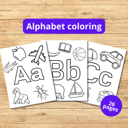 abc adventure: english alphabet coloring sheets