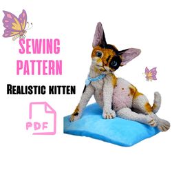 plush pattern kitten - cat sewing pattern pattern stuffed animal - pattern pdf- cat animal - pattern plush cat - cat pat