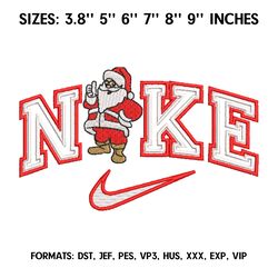 nike santa claus embroidery design file, new year embroidery design, machine embroidery, merry christmas design pes