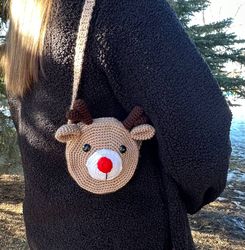 crochet bag deer pdf pattern english amigurumi bag for children's