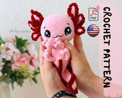 crochet pattern | axolotl finn | pdf | english and german | amigurumi stuffed toy from chunky yarn | diy tutorial