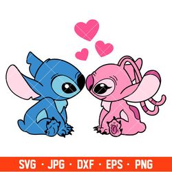 stitch and angel svg, love svg, valentine's day svg, disney svg, cricut, silhouette vector cut file