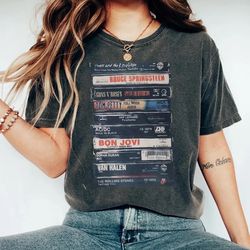 rock cassettes tape comfort colors svg png, rock bands shirt, unisex tee, vintage feel, graphic t-shirt