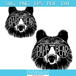 papa bear baby bear svg for cricut sublimation files