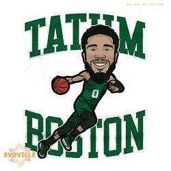 jayson tatum boston celtics cartoon png silhouette sublimation files