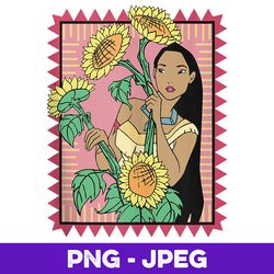 Disney Pocahontas Sunflowers Movie Still V2 , PNG Design, PNG Instant Download