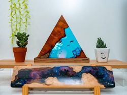 polygon deep turtle sea, night light, epoxy lamp, resin lamp, resin night light,epoxy resin lamp,table lamp,custom night