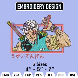 uzui tengen embroidery designs, uzui embroidery files, demon slaye machine embroidery pattern, digital download