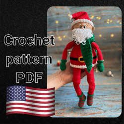 santa claus christmas doll amigurumi crochet pattern