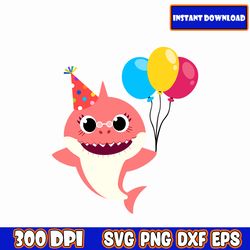 grandma shark svg: baby shark birthday svg baby shark birthday boy invitation baby shark happy birthday shark