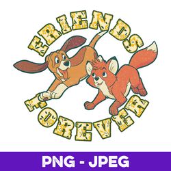 disney the fox and the hound tod and copper friends forever v1 , png design, png instant download