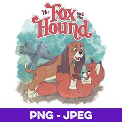 disney the fox and the hound vintage classic poster v1 , png design, png instant download