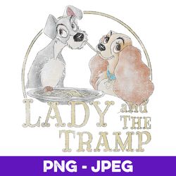 disney the lady and the tramp eating spaghetti v2 , png design, png instant download