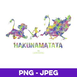 disney the lion king hakuna matata paint splatter silhouette v2 , png design, png instant download