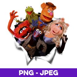 disney the muppets group shot breakthrough v1 , png design, png instant download