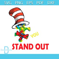 dr seuss autism awareness why fit in when you were born to stand out svg