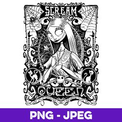 disney the nightmare before christmas sally scream queen v1 , png design, png instant download