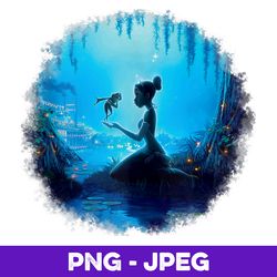 disney the princess and the frog tiana and naveen portraitt v2 , png design, png instant download