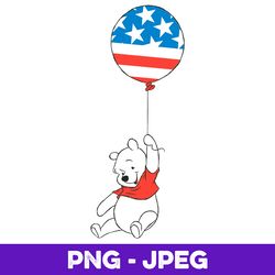 disney usa balloon winnie the pooh bear v1 , png design, png instant download