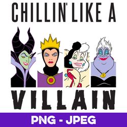 disney villain gang ursula,evil queen,cruella,maleficent v1 , png design, png instant download