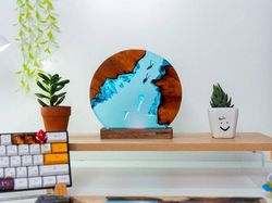 polygon deep jellyfish sea, night light, epoxy lamp, resin lamp, resin night light,epoxy resin lamp,table lamp,custom ni