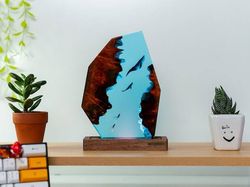 polygon deep whale sea, night light, epoxy lamp, resin lamp, resin night light,epoxy resin lamp,table lamp,custom night