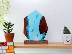 polygon deep jellyfish sea, night light, epoxy lamp, resin lamp, resin night light,epoxy resin lamp,table lamp,custom ni