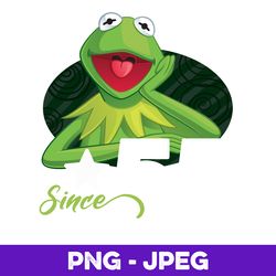 disney the muppets kermit the frog since 55 portrait v1 , png design, png instant download