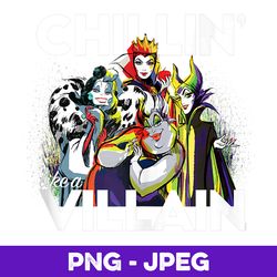 disney villain squad cruella evil queen ursula maleficent v2 , png design, png instant download