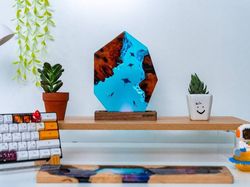 polygon deep ray sea, night light, epoxy lamp, resin lamp, resin night light,epoxy resin lamp,table lamp,custom night li