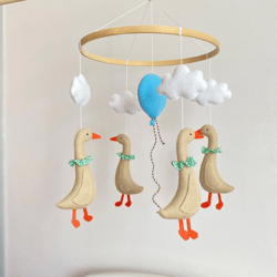 duck nursery decor. baby mobile goose and blue balloon. mobile boys. baby crib mobile. goose/duc baby shower.