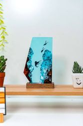 polygon deep octopus sea, night light, epoxy lamp, resin lamp, resin night light,epoxy resin lamp,table lamp,custom nigh