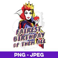 womens disney villains evil queen fairest birthday of them all v3 , png design, png instant download