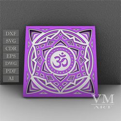 h07 - crown chakra digital cut dxf, wall hanging art, sahasrara mandala svg for cnc router and laser cut