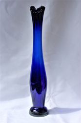 28" vintage extra tall cobalt blue vase early swedish interior unique vase