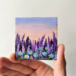 buy wildflowers acrylic painting landscape art fridge magnet