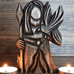 morrigan statue raven crow war goddess