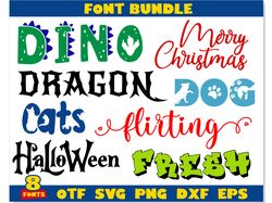 font bundle | dinosaur font, christmas font, cat font, dog font, dragon font, valentines day font heart, graffiti font