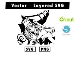 dark magician girl stencil svg and png files for cricut machine , anime svg , manga svg , goku svg
