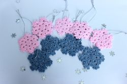 set 9 christmas crochet snowflakes, christmas ornaments, lace snowflakes