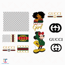 gucci logo mickey black girl bundle svg, logo svg, gucci svg, gucci logo svg, mickey disney svg, black girl svg, mi