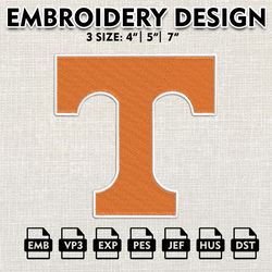 ncaa logo embroidery designs, tennessee volunteers embroidery files, ncaa tennessee, machine embroidery designs