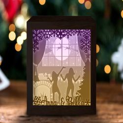 best friends christmas party paper cut light box template