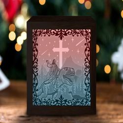 jesus dinosaur paper cut light box template