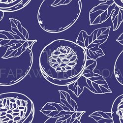 passion fruit pattern tropical sketch vector violet background